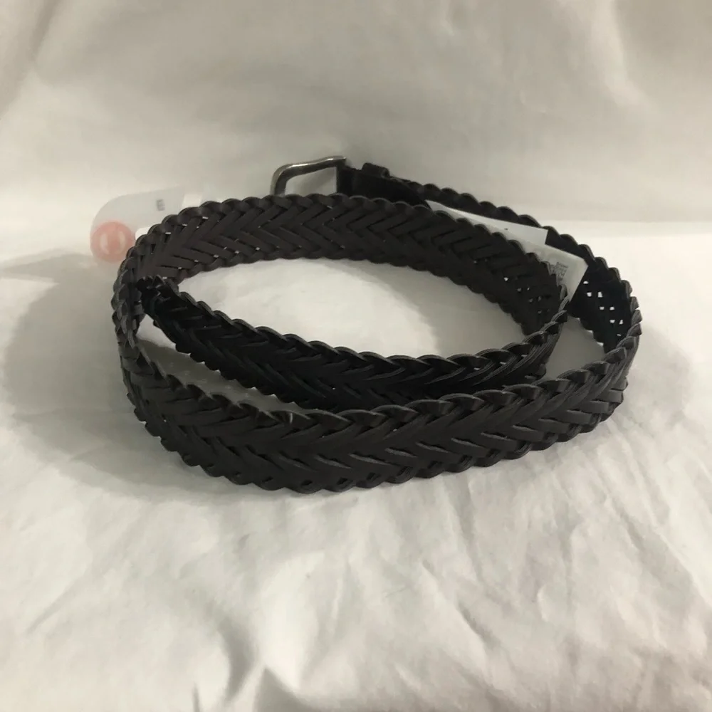 Boy’s Braided Belt - Dark Brown. Size M(1.13”WX22”L